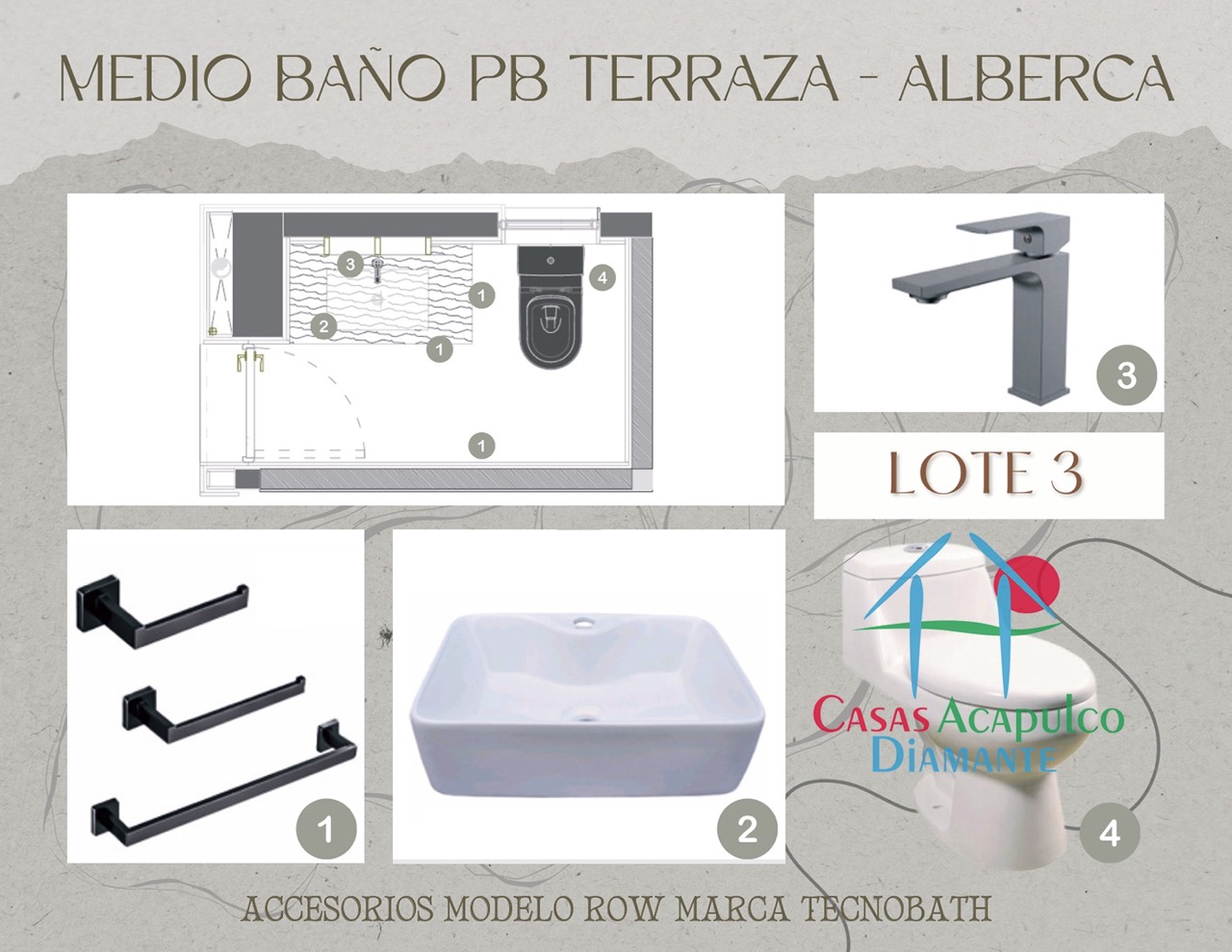 Paradiso Residences Edén 3 - Modelo accesorios baños 6
